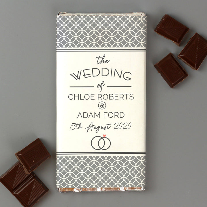 Personalised Wedding Milk Chocolate Bar