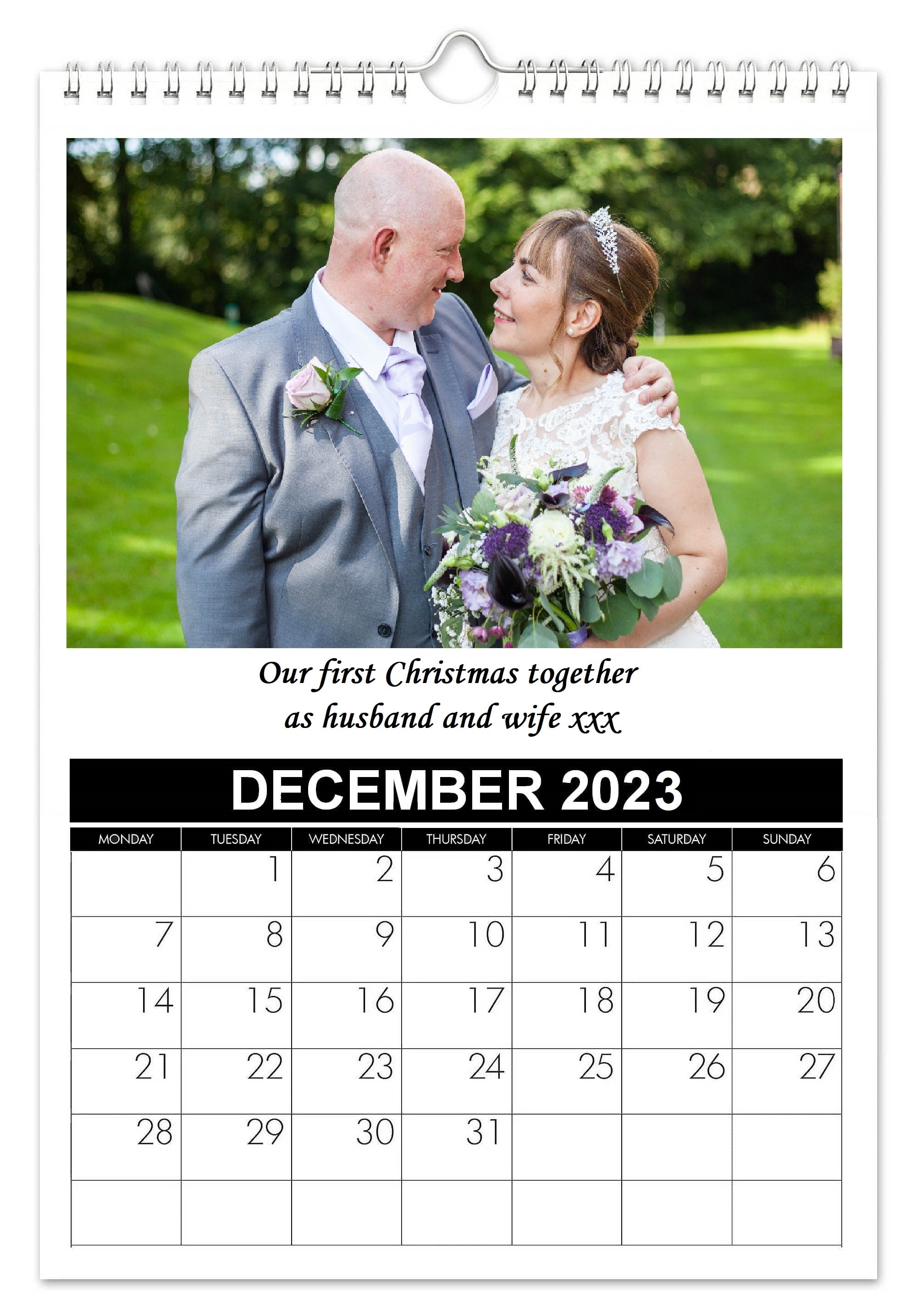 Personalised Wedding Photo Calendar 2024 / A5 Personalised Wedding Photo Calendar
