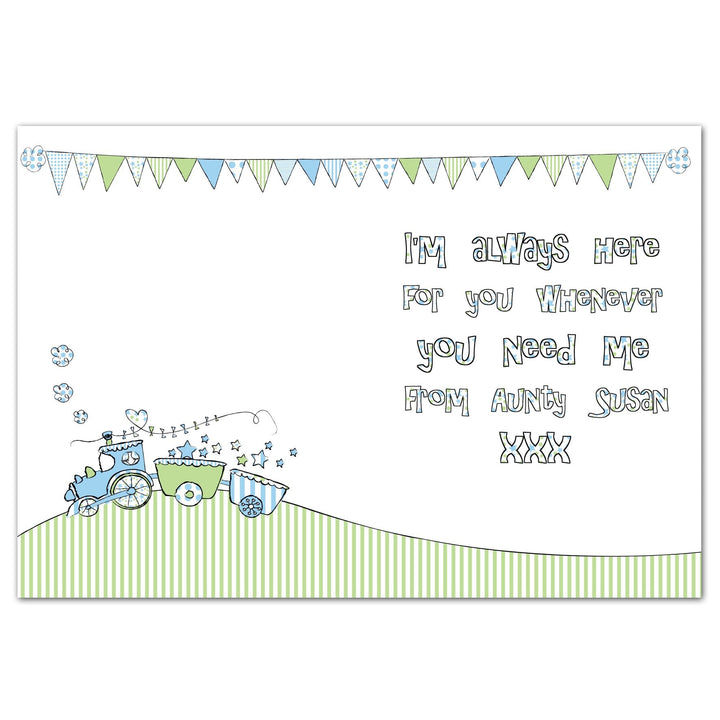 Personalised Whimsical Train Card