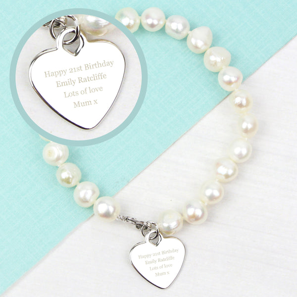 Personalised White Freshwater Pearl Message Bracelet