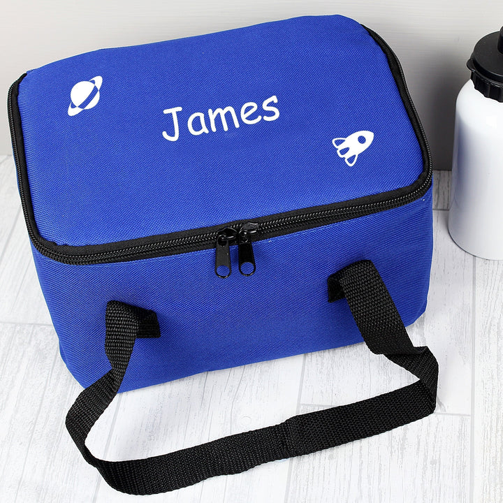Personalised White Rocket Lunch Bag