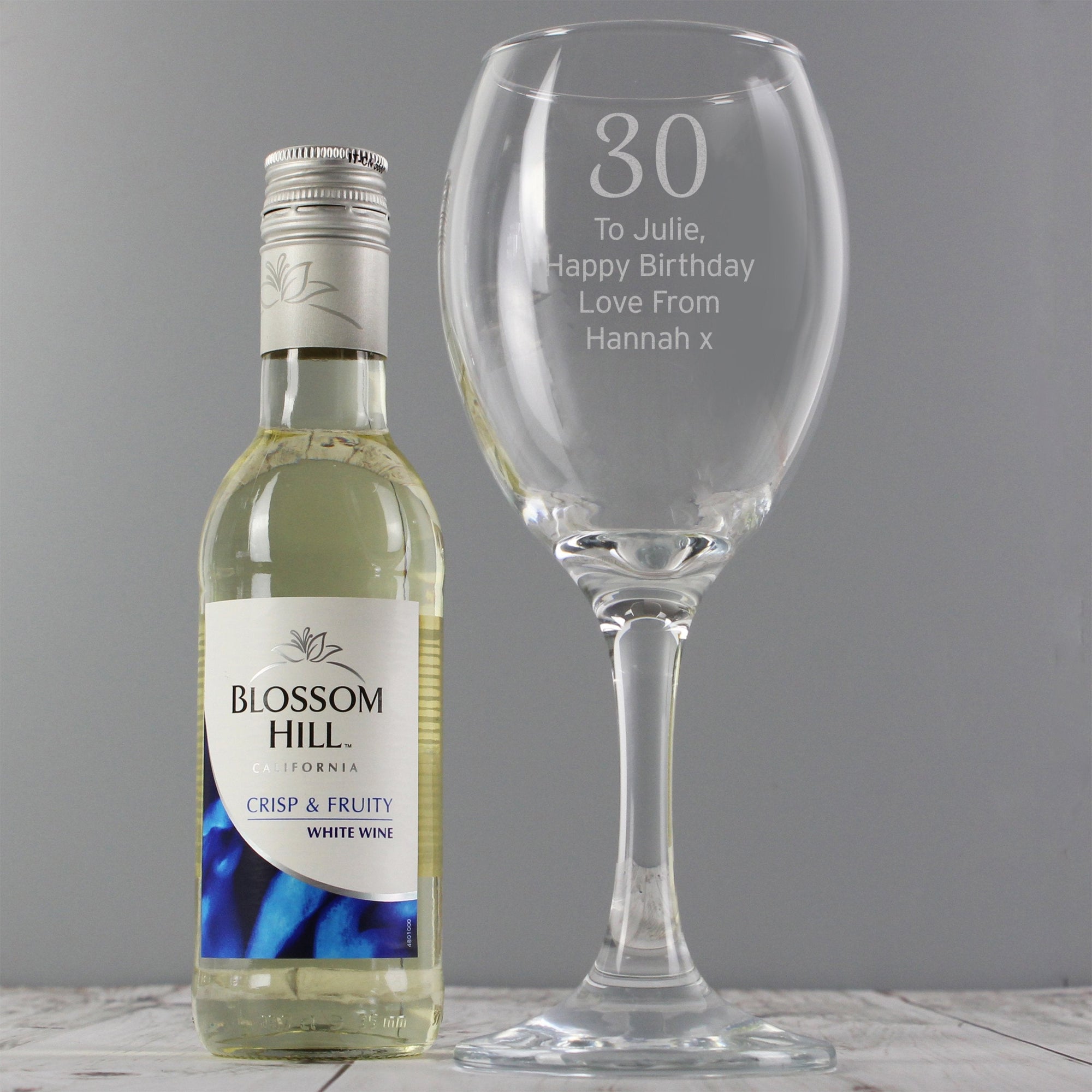 Personalised White Wine & Big Age Wine Glass Set