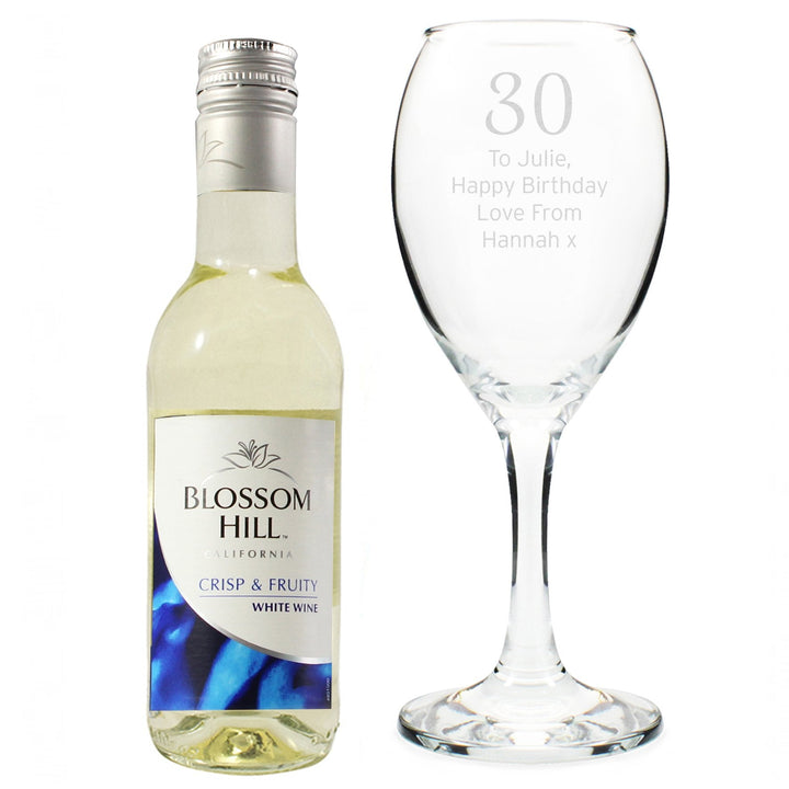 Personalised White Wine & Big Age Wine Glass Set