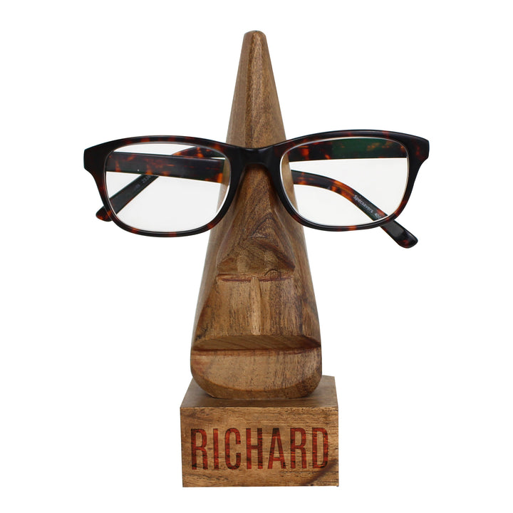 Personalised Wooden Nose-Shaped Glasses Holder
