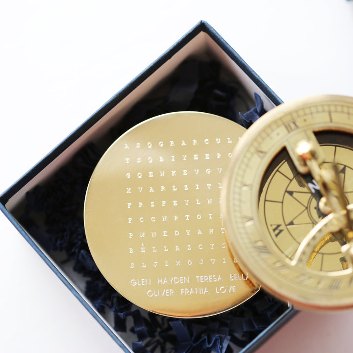 Personalised Word Search Nautical Sundial Compass