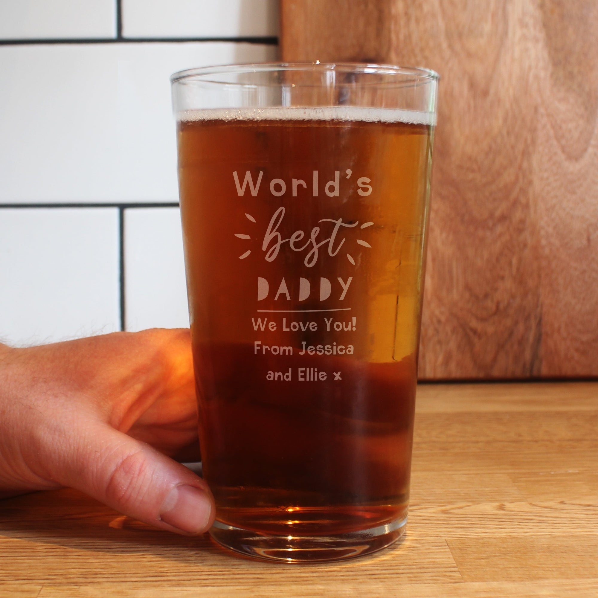 Personalised World's Best Pint Glass - Father's Day gift