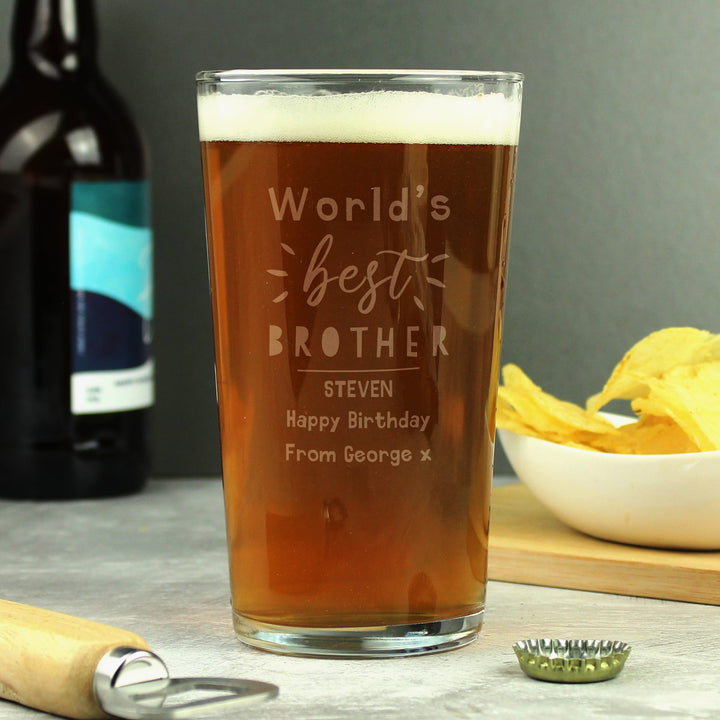 Personalised World's Best Pint Glass - Father's Day gift