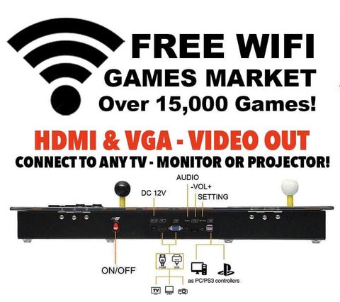 Retro Gaming 2-Spieler-Heim-Arcade-System mit Spielen