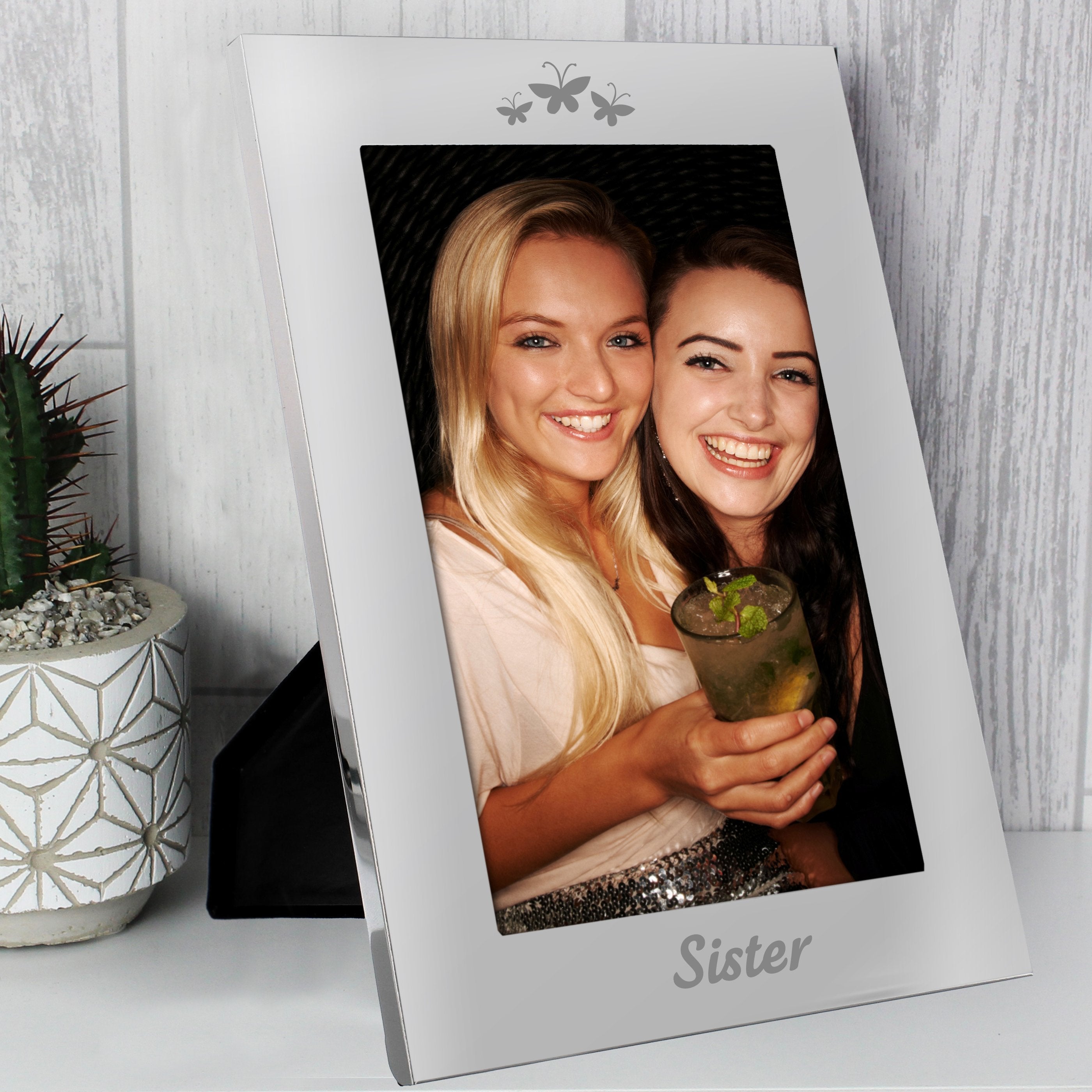 Silberner 5 x 7 Schwester-Fotorahmen - Gifts Finder