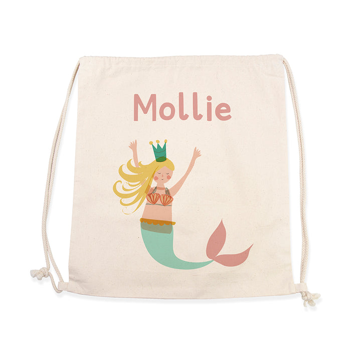 Personalised Mermaid Cotton Nursery Bag
