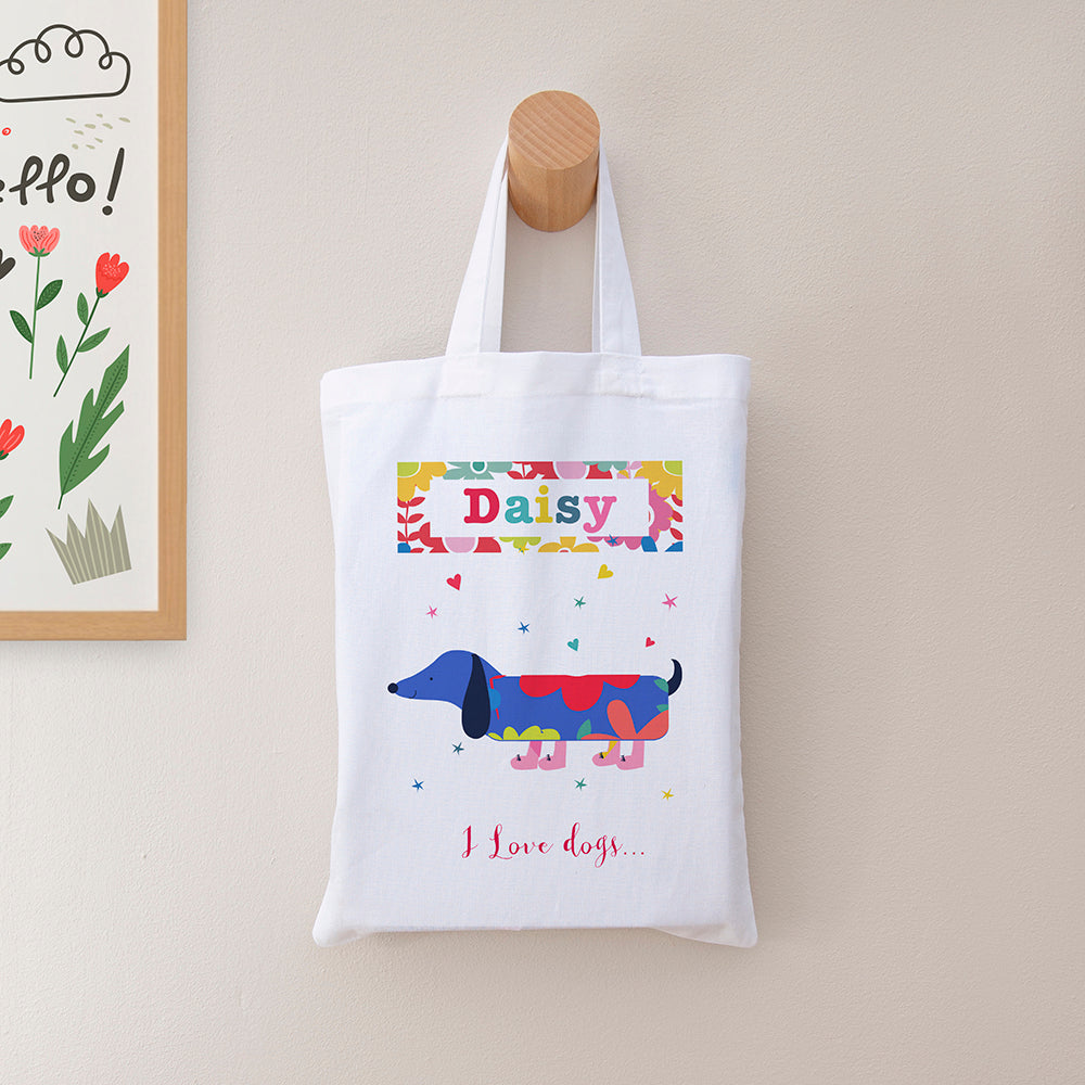 Personalised I Love Pets Fabric Party Bag