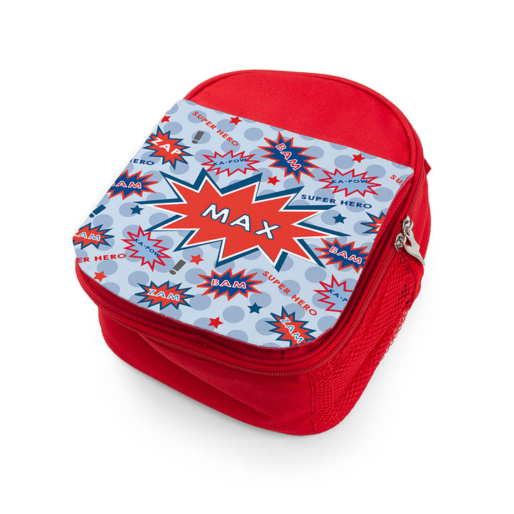 Personalised Superhero Red Lunch Bag