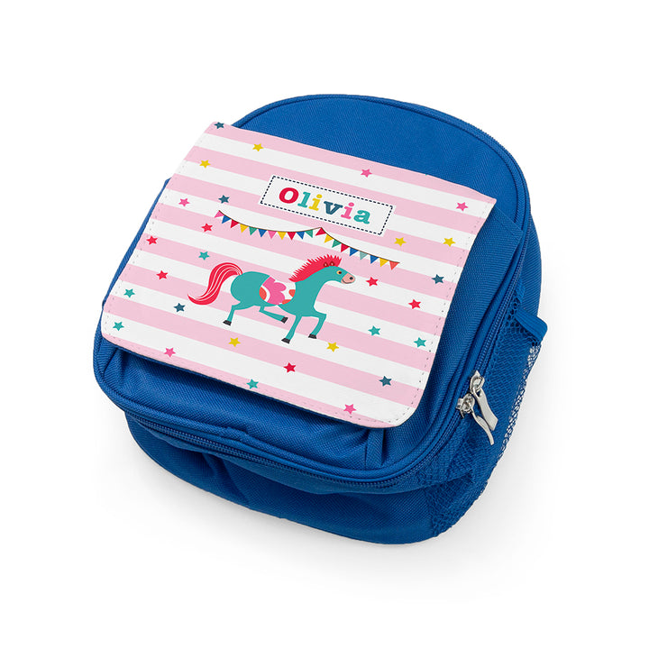Personalised Circus Themed Blue Lunch Bag