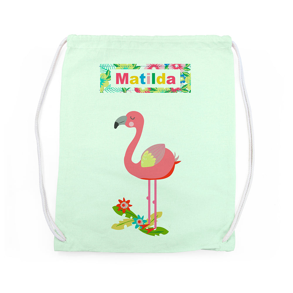 Personalised Flamingo Nursery Bag