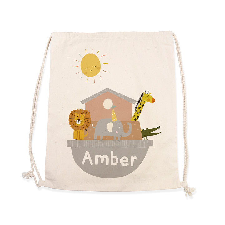 Personalised Noah's Ark Cotton Nursery Bag