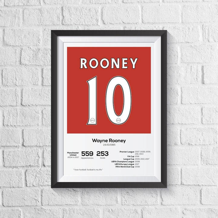 Wayne Rooney Manchester United Legend Stats Print Football