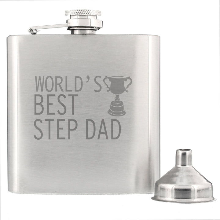 Worlds Best Step Dad Hip Flask