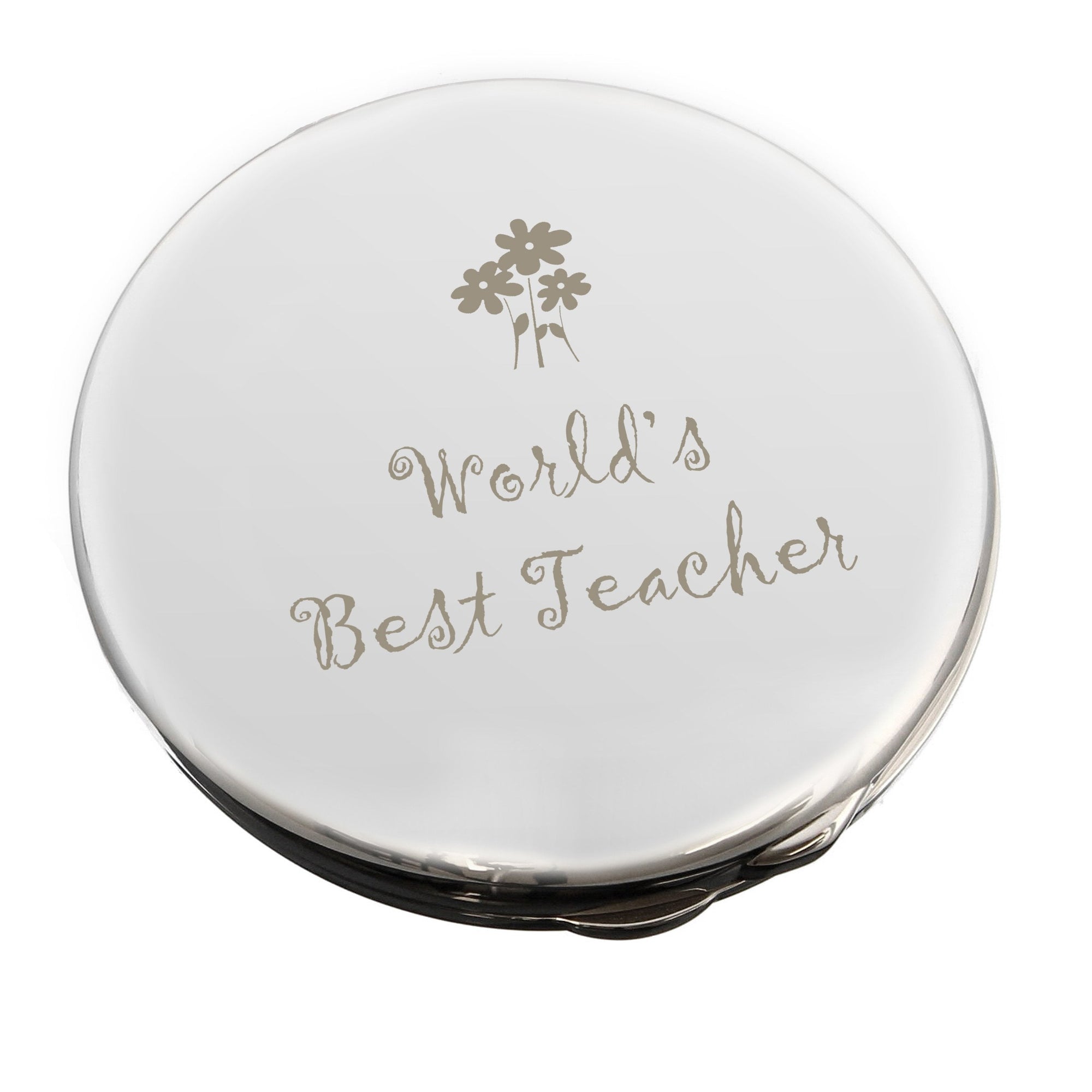 Worlds Best Teacher Round Compact Mirror