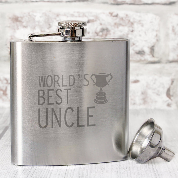 Worlds Best Uncle Hip Flask