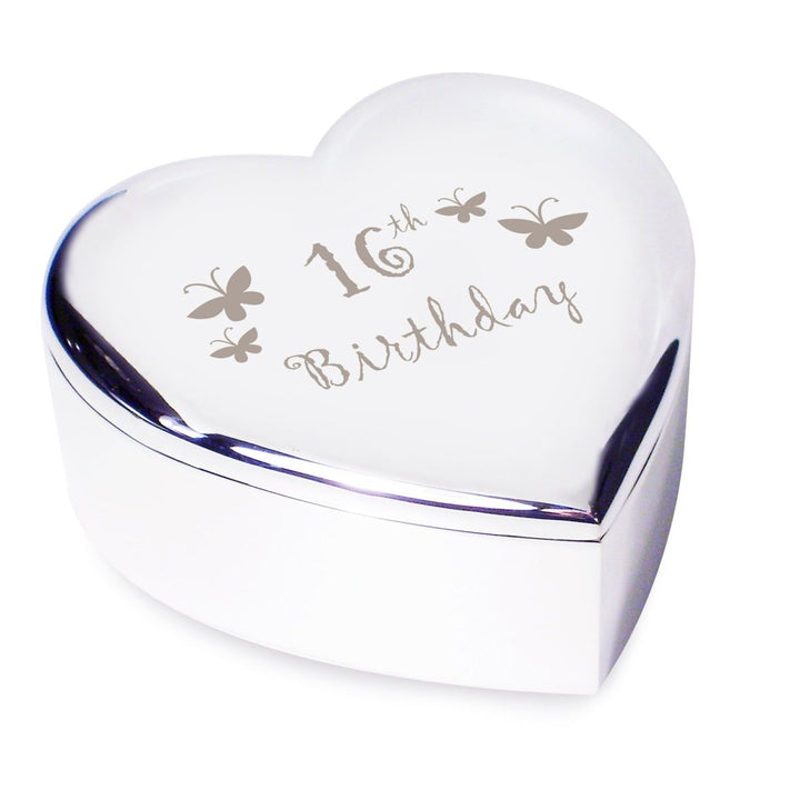 16th Butterflies Heart Trinket Box