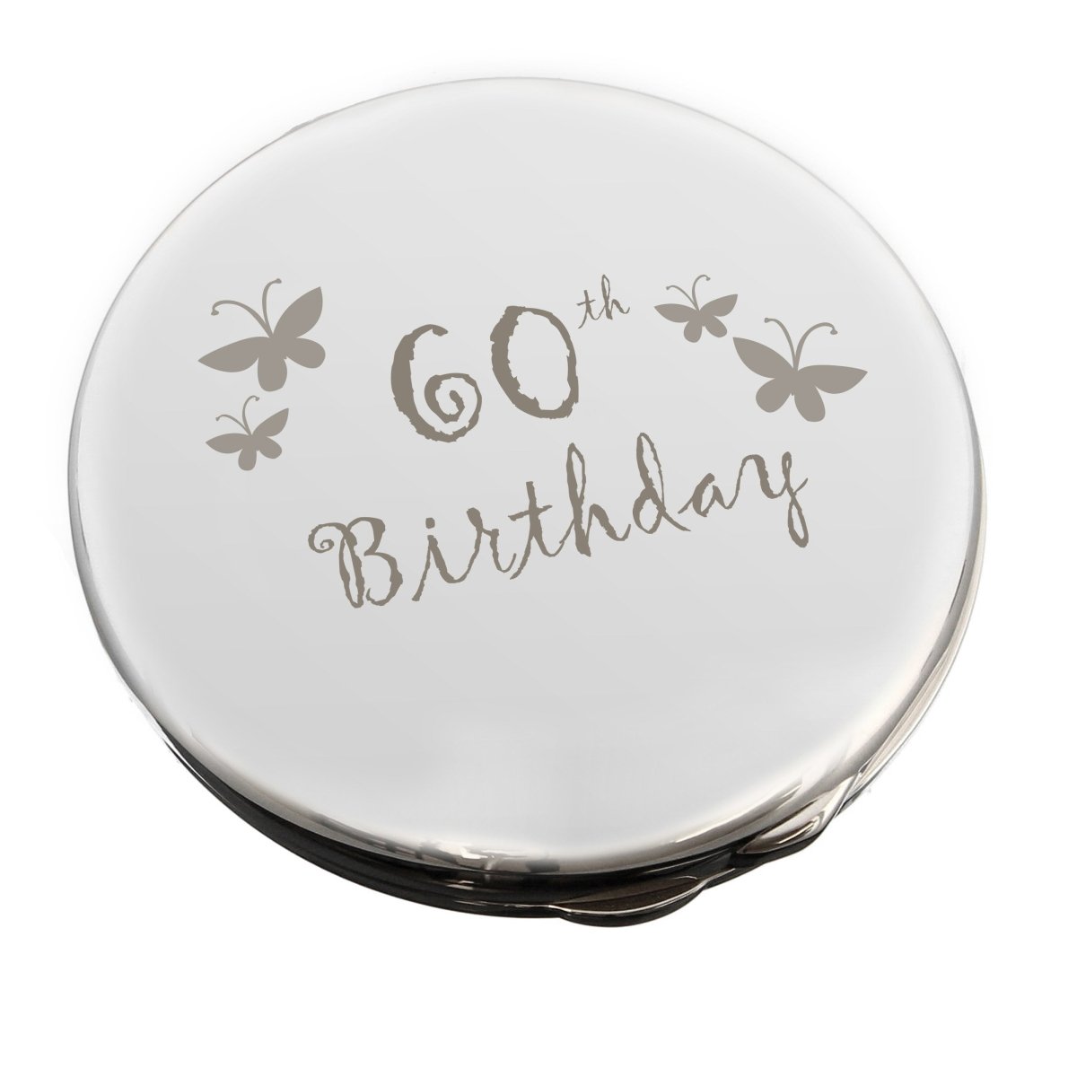 60th Butterfly Round Compact Mirror