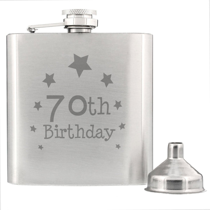 70th Birthday Hip Flask