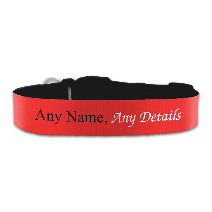 Personalised Large Dog Collar with Red Background Image 2