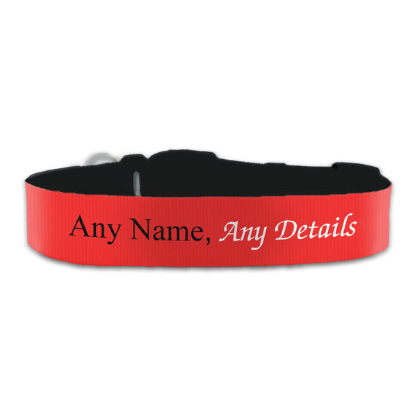 Personalised Large Dog Collar with Red Background Image 1