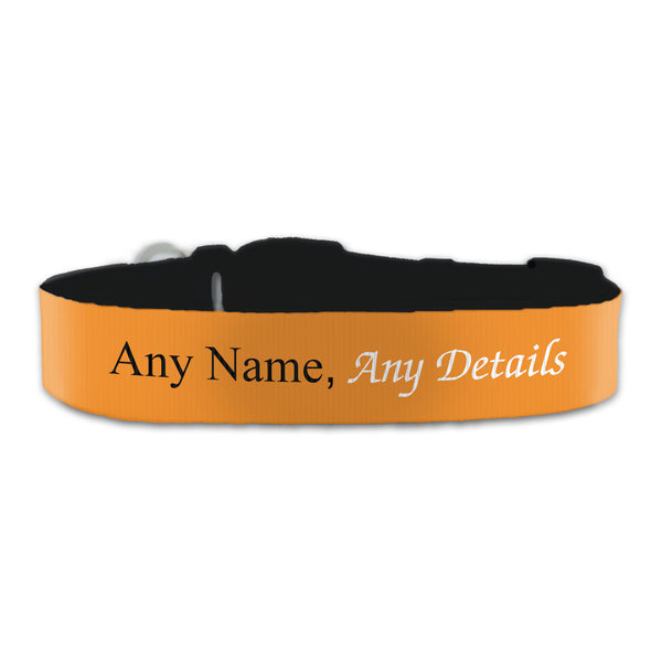 Personalised Large Dog Collar with Orange Background Image 1