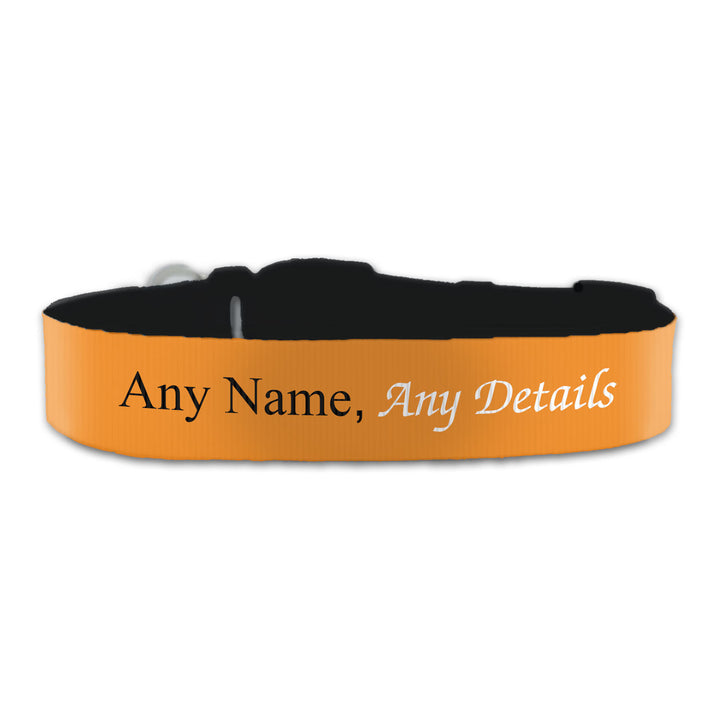 Personalised Large Dog Collar with Orange Background Image 2