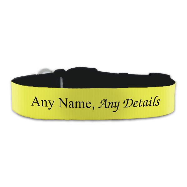 Personalised Large Dog Collar with Yellow Background Image 1