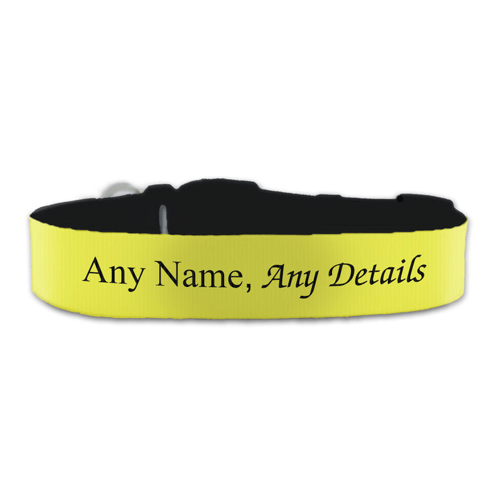 Personalised Large Dog Collar with Yellow Background Image 2