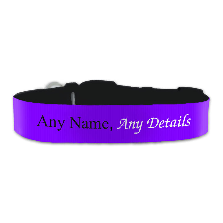 Personalised Large Dog Collar with Purple Background Image 2