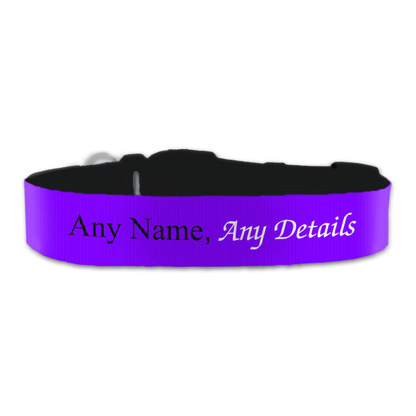 Personalised Large Dog Collar with Purple Background Image 1
