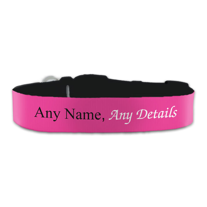 Personalised Large Dog Collar with Pink Background, Personalise with Any Name or Details Image 2