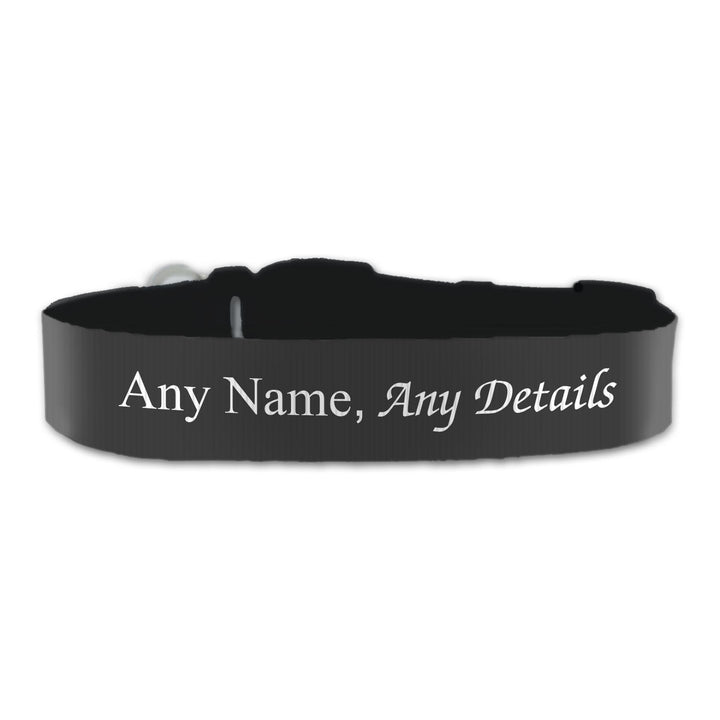 Personalised Large Dog Collar with Black Background, Personalise with Any Name or Details Image 2