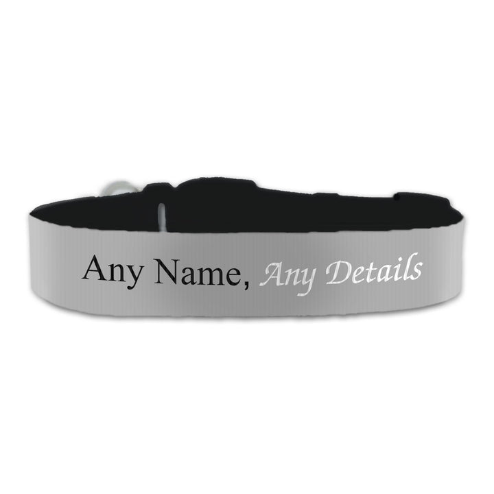 Personalised Large Dog Collar with Grey Background, Personalise with Any Name or Details Image 2
