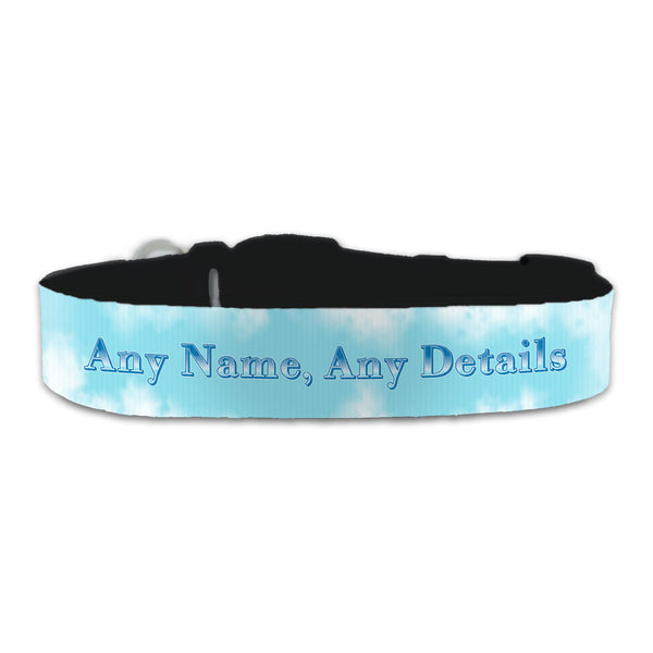 Personalised Large Dog Collar with Sky Background Image 1