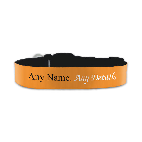 Personalised Small Dog Collar with Orange Background Image 1