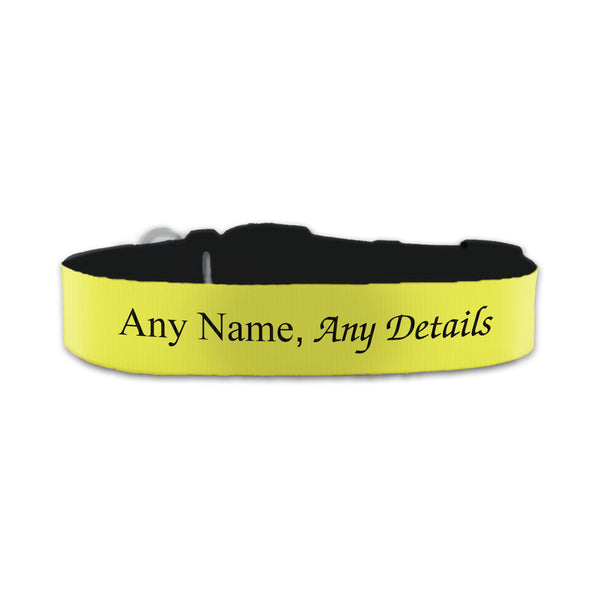 Personalised Small Dog Collar with Yellow Background Image 1