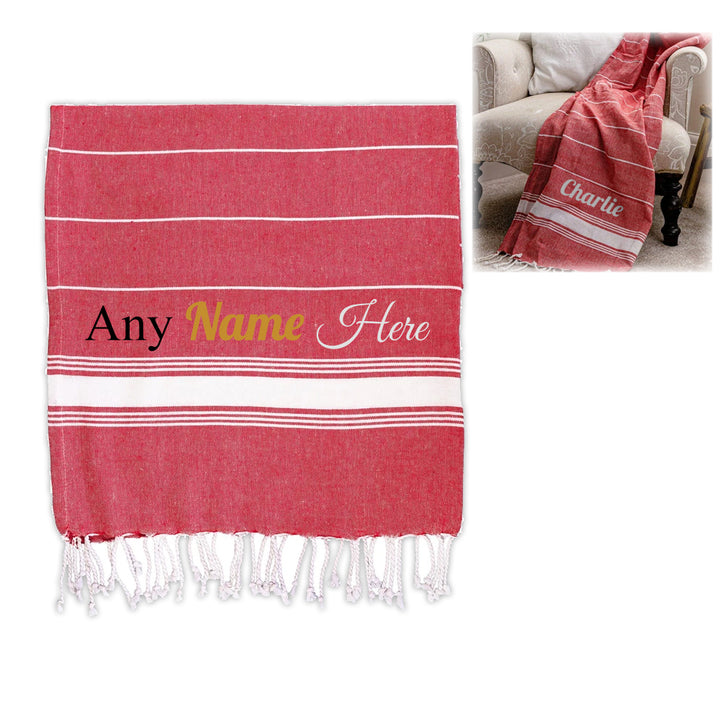 Personalised Turkish Style Cotton Red Towel Image 2