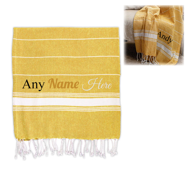 Personalised Turkish Style Cotton Yellow Towel Image 1