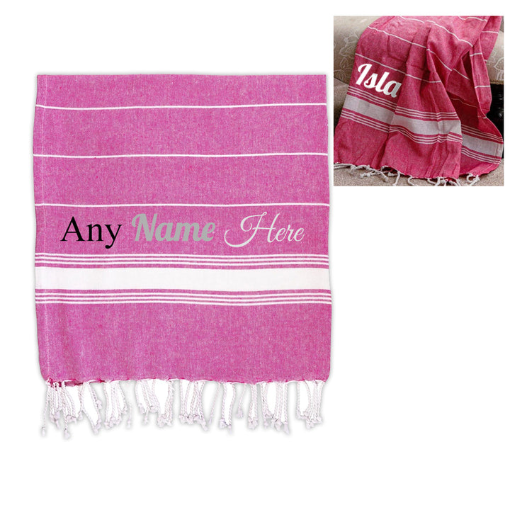 Personalised Turkish Style Cotton Pink Towel Image 2