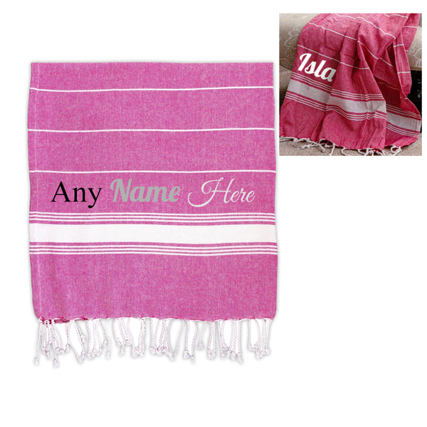Personalised Turkish Style Cotton Pink Towel Image 1