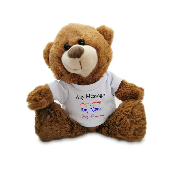 Soft Dark Brown Teddy Bear Toy with T-shirt, Personalise with Any Message Image 2