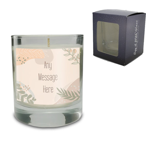 Vanilla Scented Candle with Boho Background Label Image 1