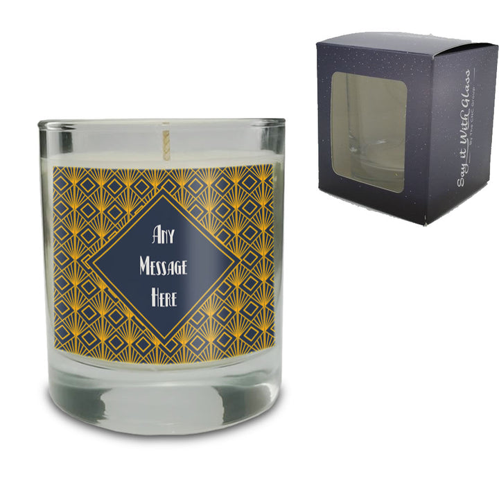 Vanilla Scented Candle with Art Deco Label Image 2