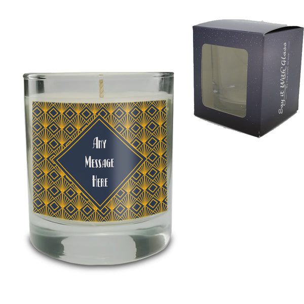 Vanilla Scented Candle with Art Deco Label Image 1
