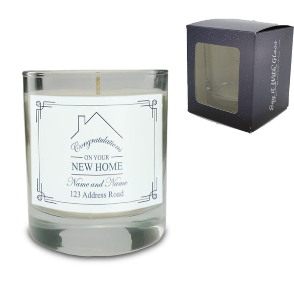 Vanilla Scented Candle with New Home Label Image 1