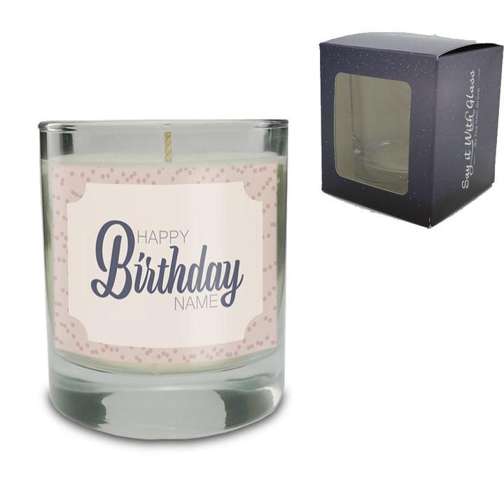 Vanilla Scented Candle with Happy Birthday Label Image 2